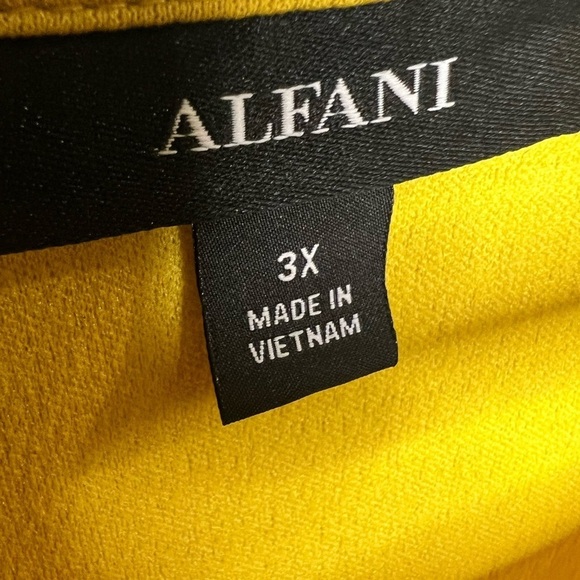 160. LIKE NEW Alfani Textured Asymmetrical Tank Mustard yellow 3X - Picture 5 of 6